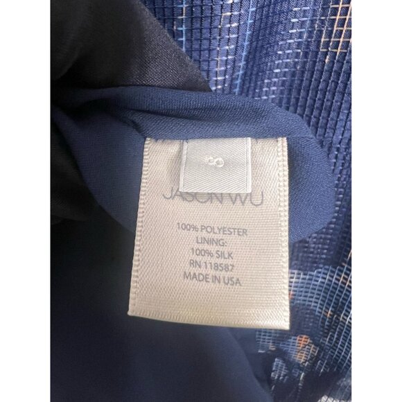 Jason Wu Techno Mesh Watercolor Print Skirt, Size 8 - Picture 6 of 6